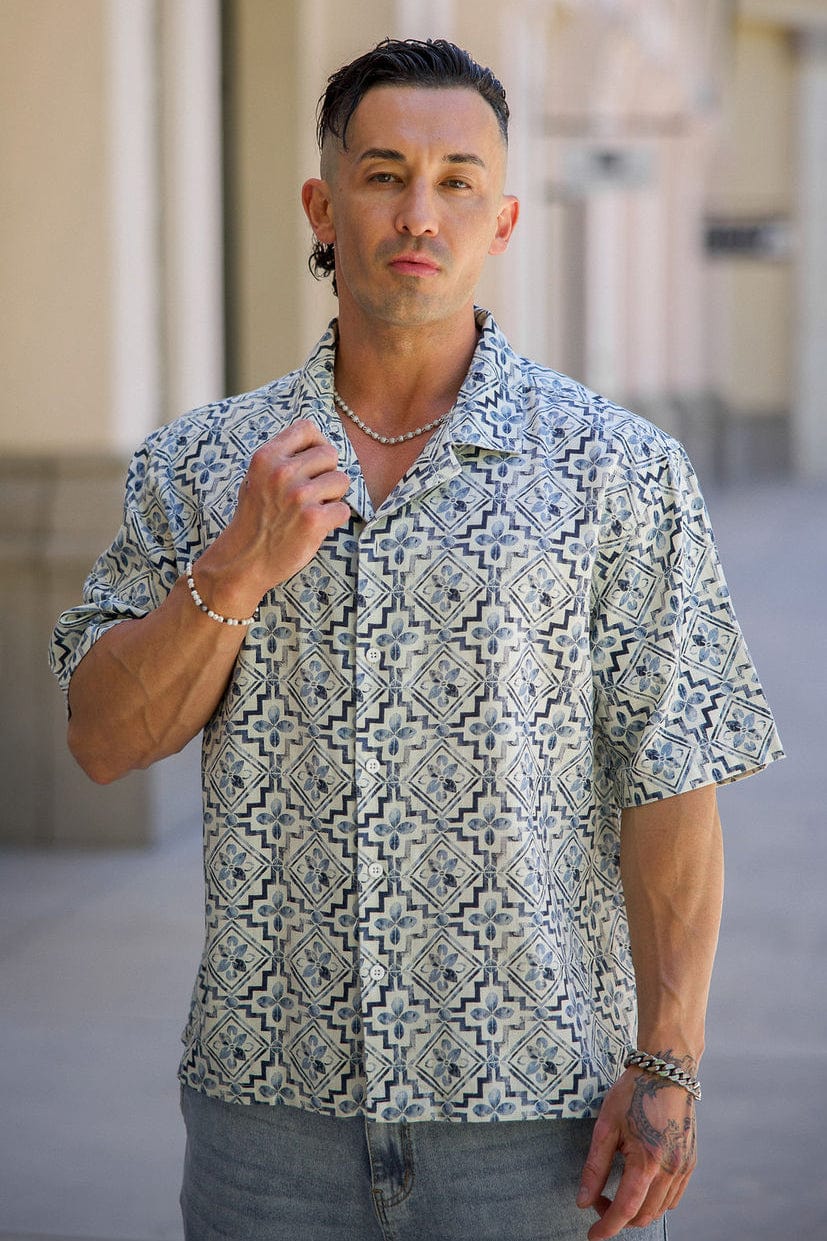 4093 - Mosaic Linen Button-Ups - Image 4